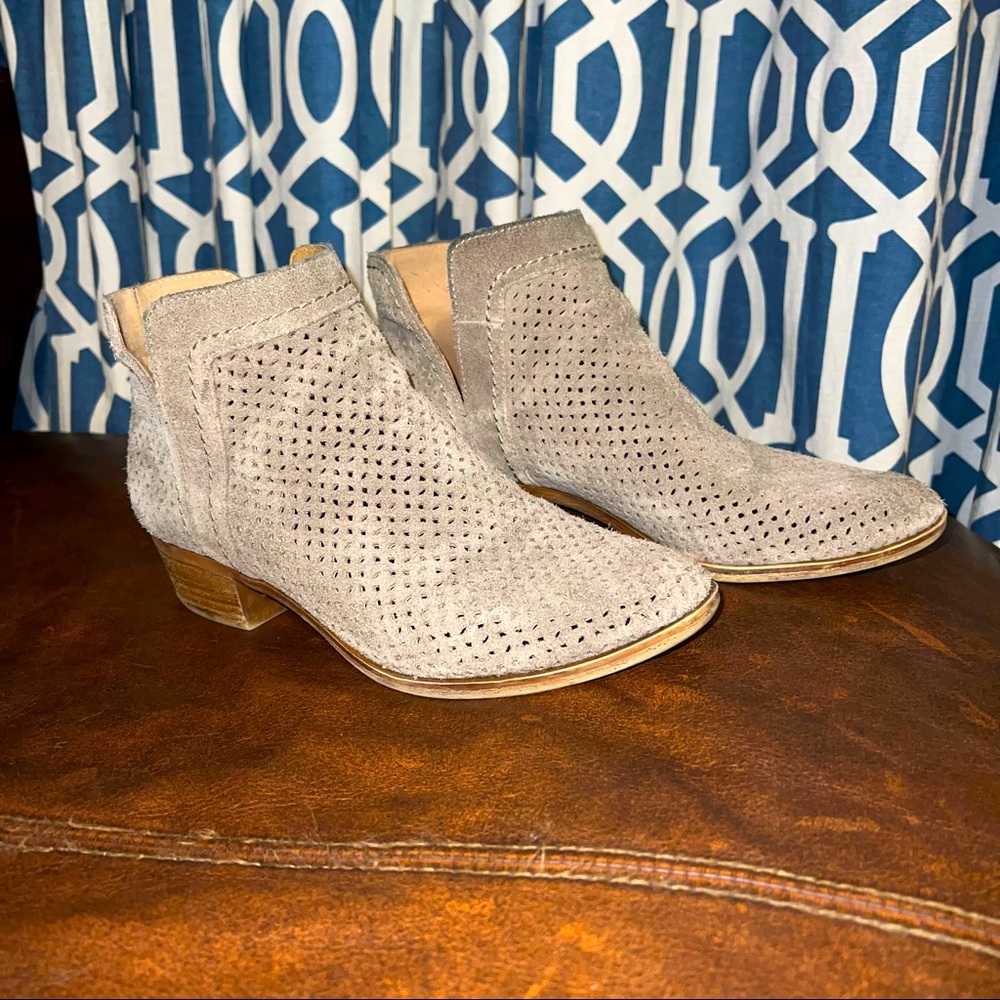 Women’s Lucky Brand Perforated Suede Booties